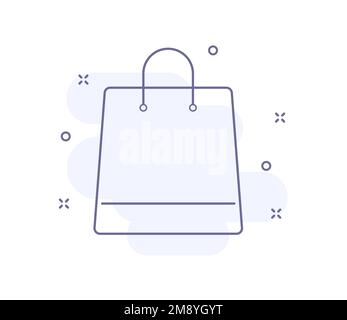 shopping bag outline vector illustration isolated Stock Vector