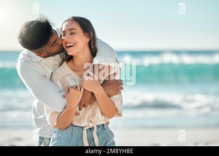 A good thing never fades. a young couple spending time together at the beach. Stock Photo