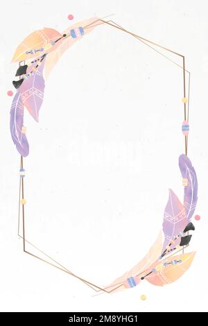 Hexagonal Boho style frame vector Stock Vector Image & Art - Alamy