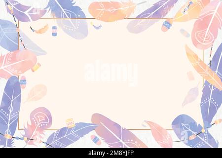 Rectangular Bohemian style frame vector Stock Vector
