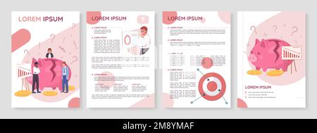 Business budget fail flat vector brochure template Stock Vector