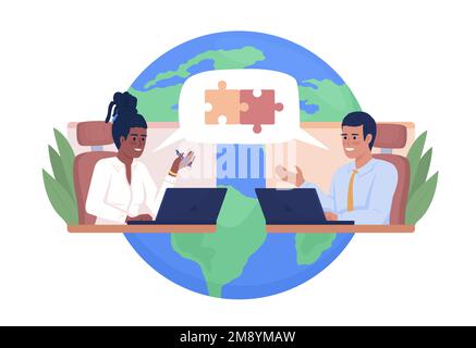 Effective remote working 2D vector isolated illustration Stock Vector