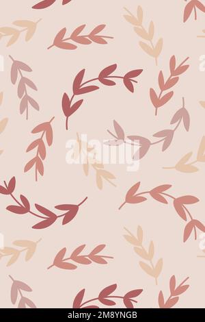 Pink seamless leaf patterned background vector Stock Vector