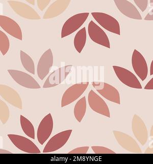 Pink seamless leaf patterned background vector Stock Vector