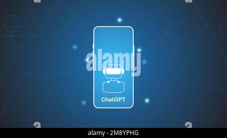 chatGPT Ai artificial intelligence technology hitech concept. chat GPT with smart bot, open Ai, line, lights, technology Abstract, vector. design Stock Vector
