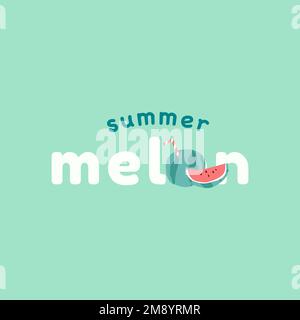 Green fruity summer melon vector Stock Vector