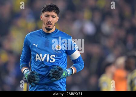 ISTANBUL - Fenerbahce SK goalkeeper Altay Bayindir during the Turkish Super Lig match between Fenerbahce AS and Galatasaray AS at Ulker stadium on January 8, 2023 in Istanbul, Turkey. AP | Dutch Height | GERRIT OF COLOGNE Stock Photo