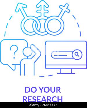 Do our research blue gradient concept icon Stock Vector