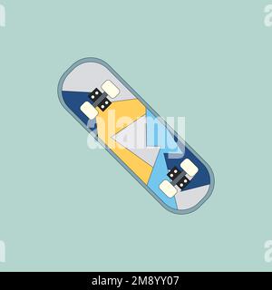 Skateboard element on mint green background vector Stock Vector