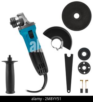 angle grinder, power tool, on a white background in isolation Stock Photo