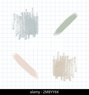 Watercolor and crayon stroke texture set vector Stock Vector