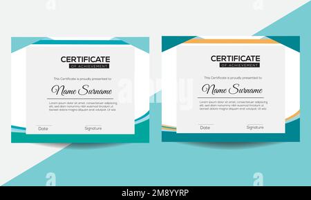 Professional Certificate template. certificate design, certificate template. Designed for diploma, award, business, university, school, and corporate Stock Vector