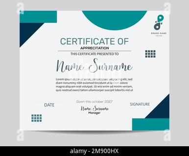 Certificate of appreciation or diploma design template Stock Vector