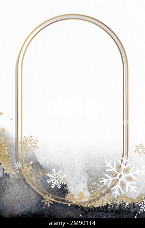 Oval Christmas frame design vector Stock Vector