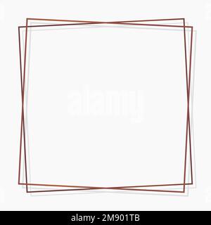 Square bronze frame on white background vector Stock Vector