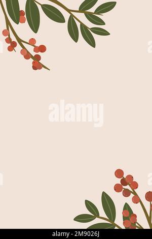 Red botanical copy space on a pink background vector Stock Vector