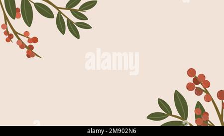Red botanical copy space mobile wallpaper vector Stock Vector
