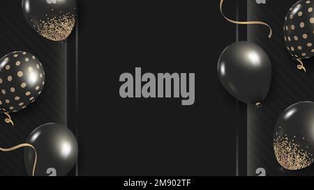 Glitz party balloons frame design vector Stock Vector