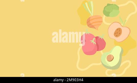 Hand drawn vegetables background vector Stock Vector