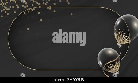 Golden balloons frame design vector Stock Vector
