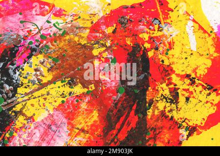 Hand drawn abstract multicolored acrylic texture. Colourful backdrop. Stock Photo