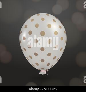 White polka dot party balloon vector Stock Vector