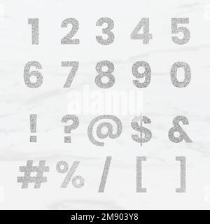 Glitter number and character collection vector Stock Vector