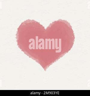 Pink watercolor heart geometric shape vector Stock Vector
