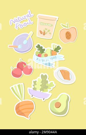 Natural food collection vector Stock Vector Image & Art - Alamy
