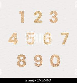 Glitter number collection vector Stock Vector
