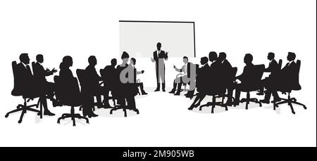 Consulting, lecture business meeting illustration Stock Vector