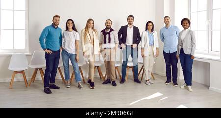 Banner shot of diverse international businesspeople posing in office Stock Photo