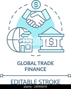 Global trade finance turquoise concept icon Stock Vector