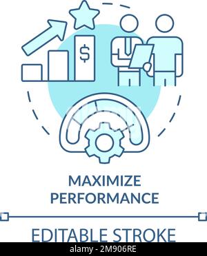 Maximize performance turquoise concept icon Stock Vector