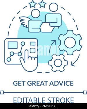 Get great advice turquoise concept icon Stock Vector