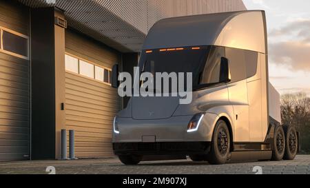 Tesla Semi is the world's first all-electric truck Stock Photo