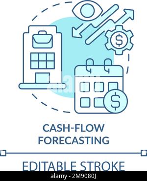 Cash-flow forecasting turquoise concept icon Stock Vector