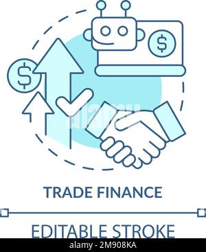 Trade finance turquoise concept icon Stock Vector