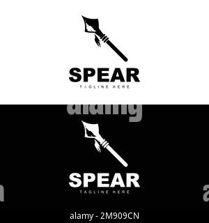 Spear Logo, Long Range Throwing Weapon Target Icon Design, Product And Company Brand Icon Illustration Stock Vector