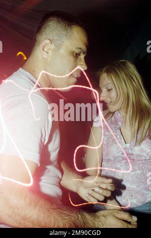 Dancers at LEROY THORNHILL (DJ/Ex-PRODIGY) at the EMPORIUM CLUB in Cardiff, May 15 2003. Photograph © ROB WATKINS Stock Photo