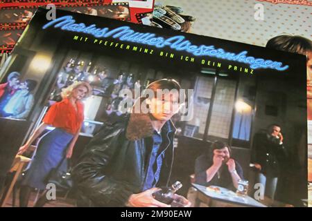 Viersen, Germany - November 9. 2022: Closeup of isolated vinyl record album of german singer Marius Müller Westernhagen Stock Photo