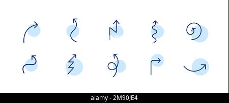 10 pixel perfect arrow icons. Doodle user interface design. Set 1 Stock Vector