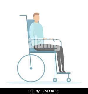 Man with disability in wheelchair. Vector illustration. Stock Vector