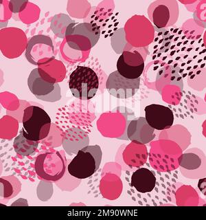 Seamless pattern with scattered circles in grunge style. Design 2023 in trendy colors. Stock Vector