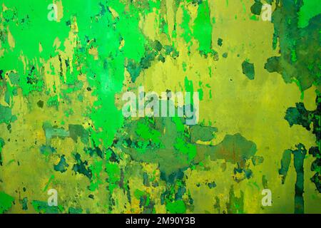 Textured green rough rusty dirty surface of a piece of steel Stock Photo