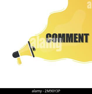 Comment. Megaphone alert message. Special offer sign. Advertising discounts symbol. Announce promotion offer. Message bubble. Comment text. Stock Vector
