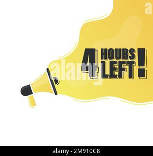 Countdown left 4 hours banner. count time sale. Stock Vector