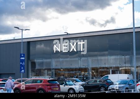 Exterior Signage of the Next clothing and homeware store in the Merry Hill Shopping Centre Stock Photo