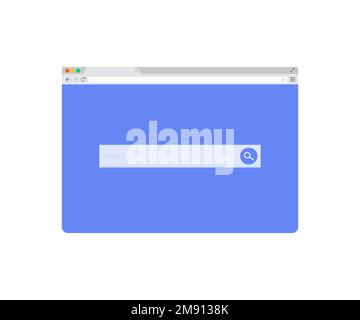 Internet browser search engine, search address and navigation bar. Search engine optimization, SEO. Concept of searching information data on internet. Stock Vector