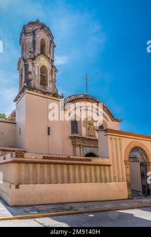 The Church or Temple of Carmen de Abajo in Oaxaca, Mexico.  Originally built in the 16th Century and dedicated to Our Lady of Carmen.  Part of a UNESC Stock Photo